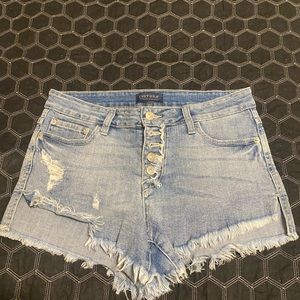 JUSTUSA women’s size 27 distressed frayed hem denim shorts